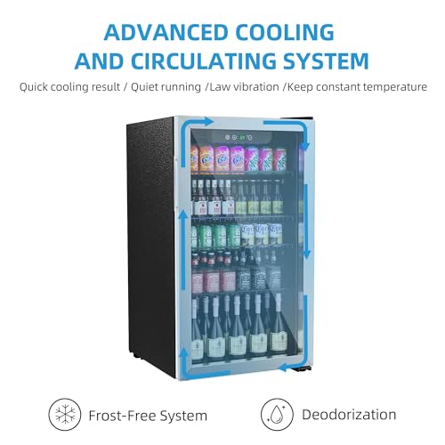 Compact Freestanding Beverage Refrigerator and Skincare Fridge, 0.9 Cu Ft Mini Fridge N768451