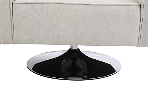 HomVent Swivel Accent Chair, Teddy Fabric Club Chair with Metal Base G3935