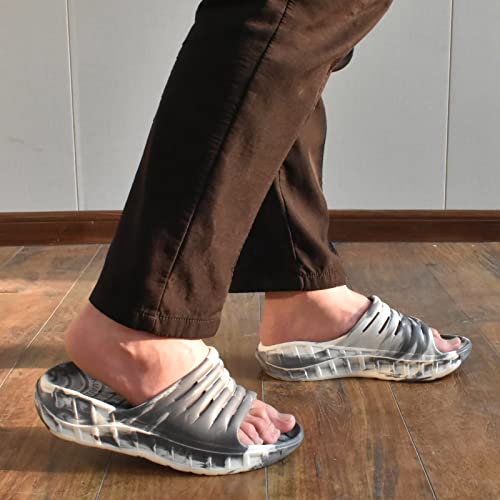KuaiLu Men's Recovery Sandals Orthotic Cushion Open Toe Sport Slides D332788