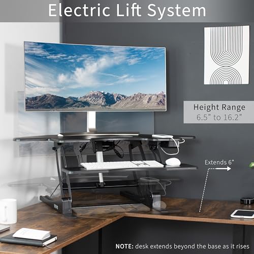 VIVO VE Series 43 inch Electric Height Adjustable Standing Desk Converter, Black Y899383