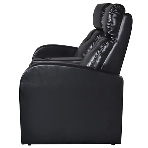 2-Seater Faux Leather Recliner Sofa with Cup Holder E526