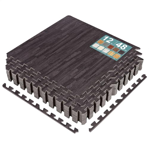 Sorbus Wood Grain EVA Interlocking Floor Mats with Borders J287