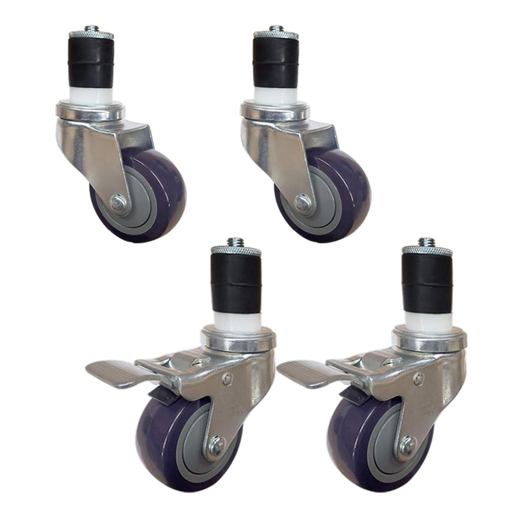 3" Casters for Stainless Steel Work Table | Wheels for Metal Prep Tables | Set of 4