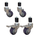 3" Casters for Stainless Steel Work Table | Wheels for Metal Prep Tables | Set of 4