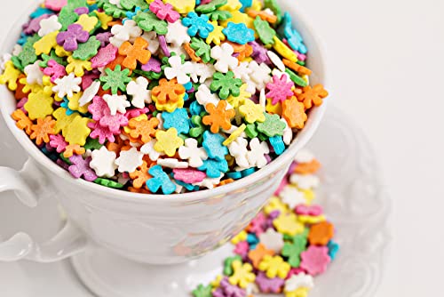 Snowflake Confetti Sprinkles - 1.2 Pounds - Blue & White Jimmies for Baking A6962