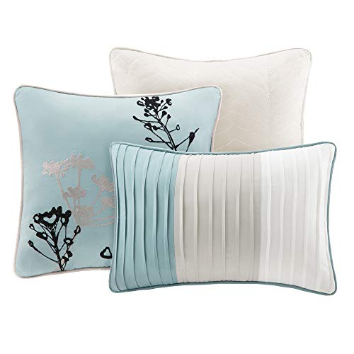 Madison Park Quincy Comforter King 7 Piece Bedding Set with Bed Skirt & Pillows B52409