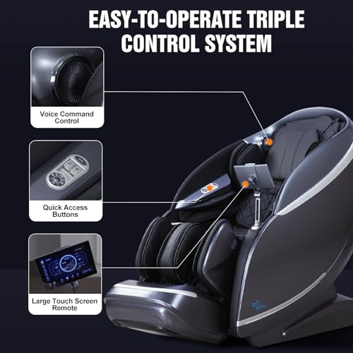 Heaven Duet Massage Chair 4D & 3D Dual-Mechanism Zero Gravity Recliner with Yoga Stretch, Black P844451