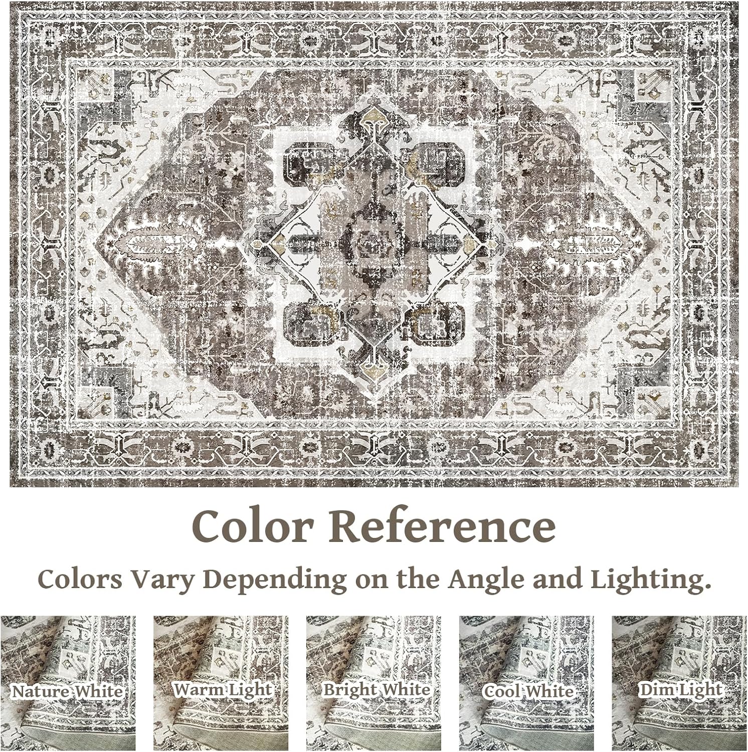 5x7 Machine Washable Non-Slip Area Rug for Living Room N501572