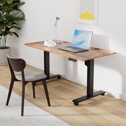 Electric Standing Desk with Charging Station, Oak W842676