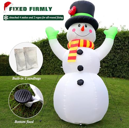8 FT Christmas Inflatable Santa Claus with Gift Bag and LED Lights for Yard Outdoor Decor M3530