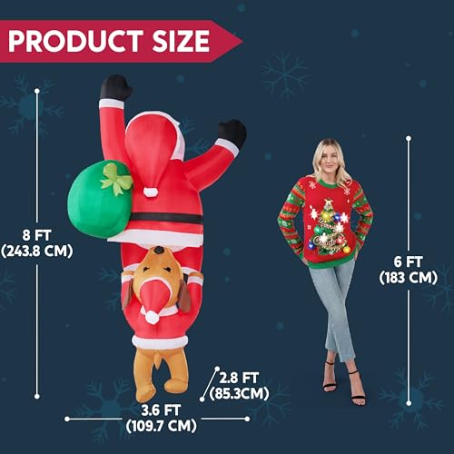 Joiedomi 8 FT Hanging Christmas Inflatables Decoration with LED Z259951