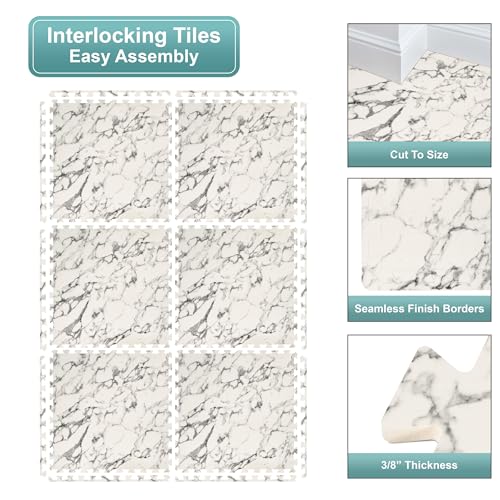Sorbus Wood Grain EVA Interlocking Floor Mats with Borders J287