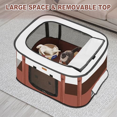Dog Playpen Foldable Pet Tent with Carrying Bag for Indoor Outdoor Travel E336924