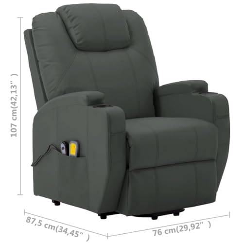 vidaXL Electric Power Lift Massage Chair with Vibration, Black Faux Leather N279187
