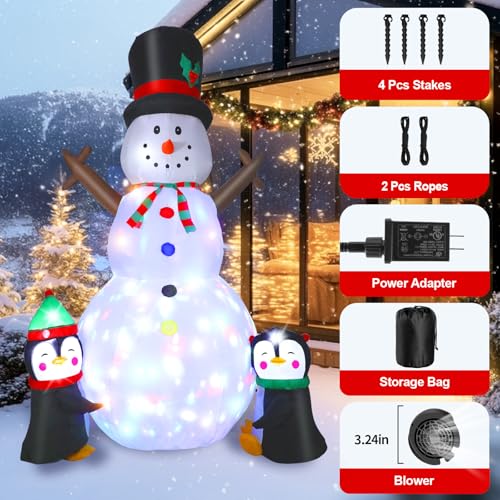 Dawdix 15FT Inflatable Snowman with LED Lights for Yard Christmas Decor Z472