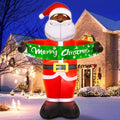 13FT Giant Dinosaur Christmas Inflatable with LED Lights and Candy Cane Santa Hat B668