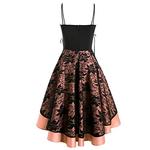 Feancey Goth Dress for Women Retro Steampunk Medieval Punk N245