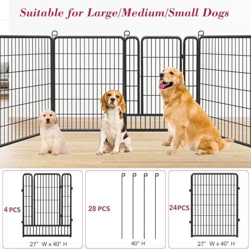 Dog Playpen 32 Inch 10 Panels Outdoor Dog Fence with Lock C803