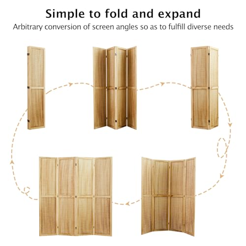 Peg Board Display Stand 66.9inch Freestanding Folding Room Divider, 4 Panels White M68924