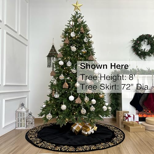 Burgundy Victorian Velvet Christmas Tree Skirt with Gold Damask Embroidery Q6345