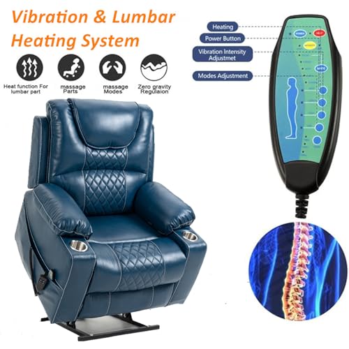 Lift Chair Recliner with Massage and Heat, Heavy Duty for Seniors, Brown V12888