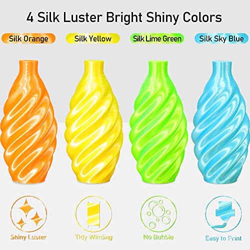 MIKA3D Bicolor Silk PLA 3D Printer Filament Bundle, 1.75mm, 6 Spools V5573