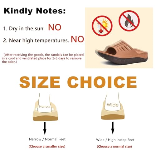 KuaiLu Men's Recovery Sandals Orthotic Cushion Open Toe Sport Slides D332788