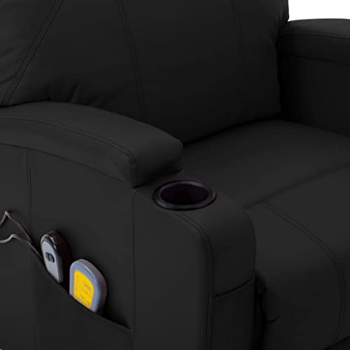 vidaXL Electric Power Lift Massage Chair with Vibration, Black Faux Leather N279187