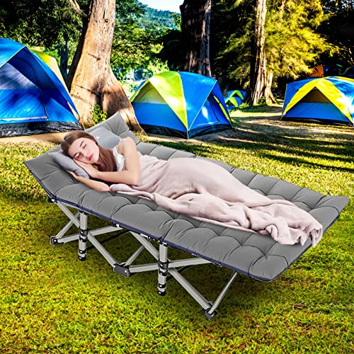 LILYPELLE Folding Camping Cot, Extra Wide Heavy Duty with Carry Bag Z15817