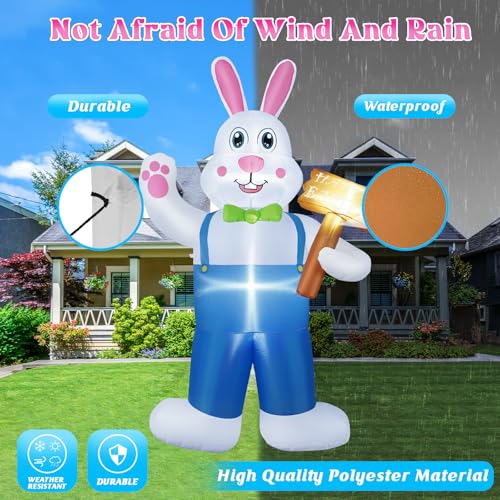 B&D 12FT Giant Christmas Inflatables Snowman Outdoor Decorations with Rotating LED Lights B36000