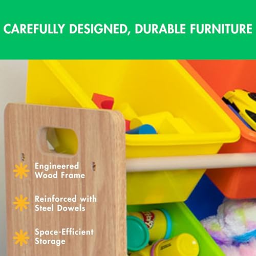 Humble Crew Supersized Toy Storage Organizer with 16 Removable Bins, Grey/White D772791