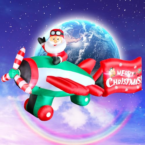 8 FT Christmas Inflatable Santa Claus with Gift Bag and LED Lights for Yard Outdoor Decor M3530