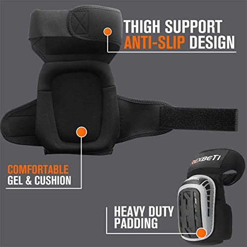 REXBETI Gel Knee Pads for Work, Heavy Duty Anti-slip, 1 Pair T1155