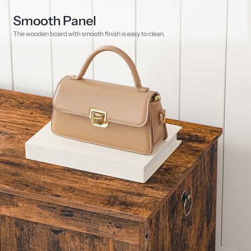 HOOBRO Storage Bench, 39.3" Retro Wooden Chest with Lift Top, White and Walnut C2921