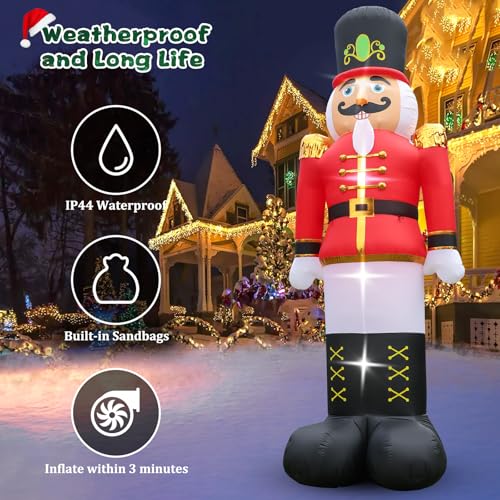 10 FT Christmas Inflatables Snowman Outdoor Yard Decorations with LED Lights C52642