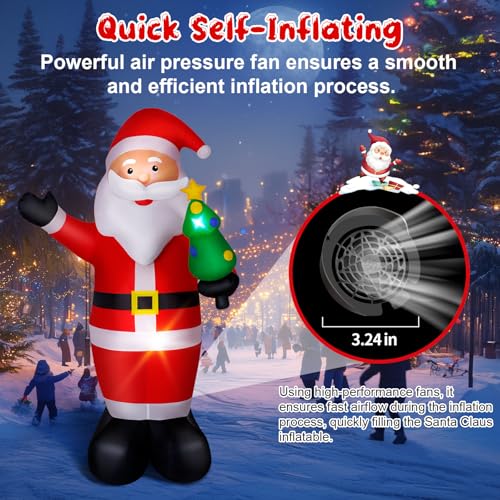 14FT Christmas Inflatable Santa Claus Outdoor Yard Decorations with LED Lights S7265