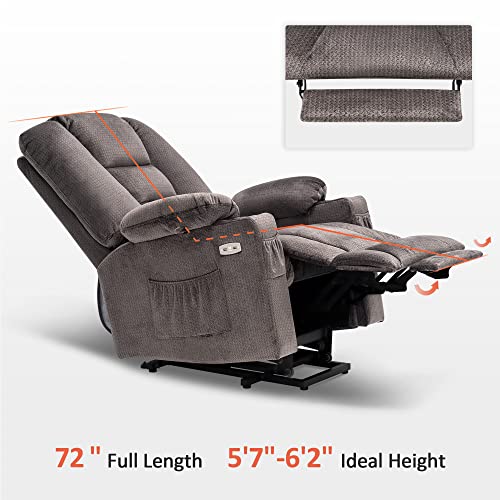 MCombo Small Power Lift Recliner Chair with Massage and Heat, Brown N356790