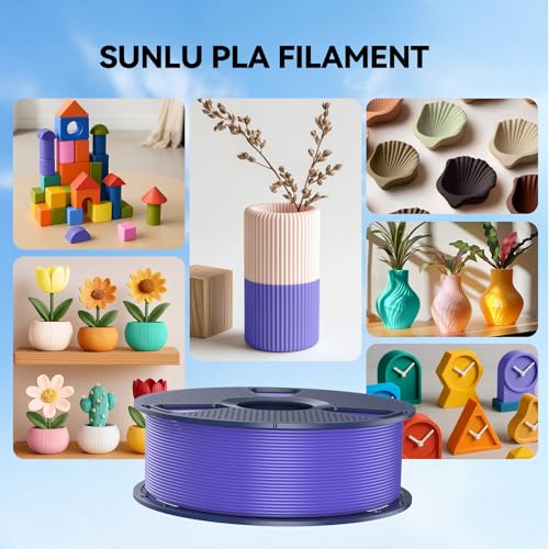 SUNLU 4kg PLA 3D Printer Filament Bundle, 1.75mm, 4 Black Spools V387