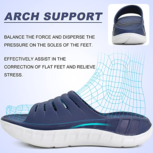 KuaiLu Men's Recovery Sandals Orthotic Cushion Open Toe Sport Slides D332788