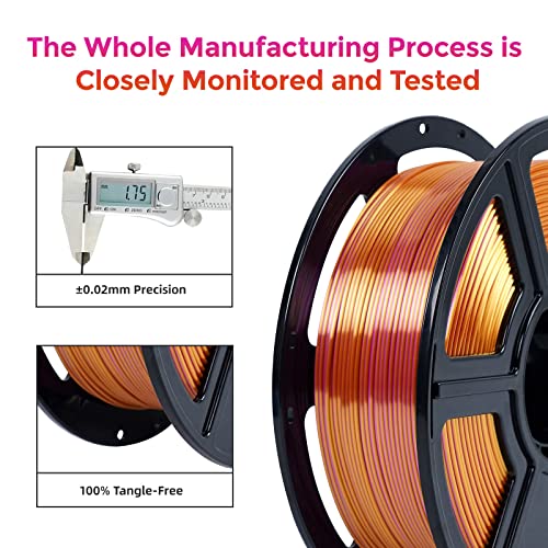 FLASHFORGE Silk PLA Filament 1.75mm, 1kg Spool V8381