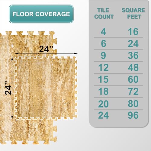 Sorbus Wood Grain EVA Interlocking Floor Mats with Borders J287