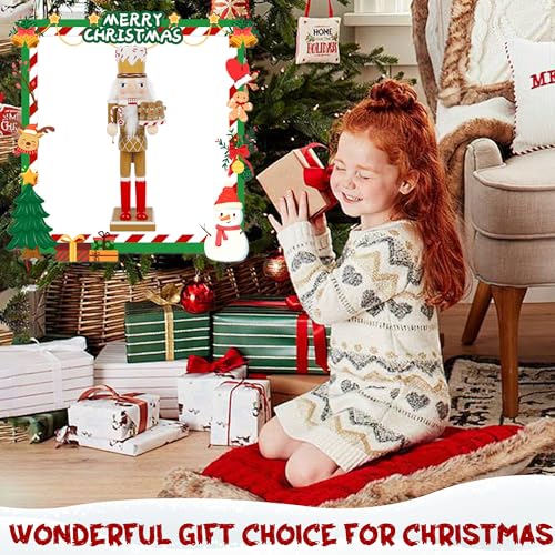Joliyoou Christmas Nutcracker Figures 14 Inch Wooden Santa in Hawaii Decor C87534