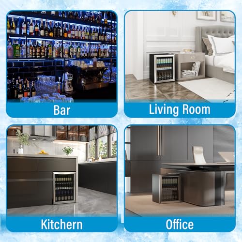 Compact Freestanding Beverage Refrigerator and Skincare Fridge, 0.9 Cu Ft Mini Fridge N768451
