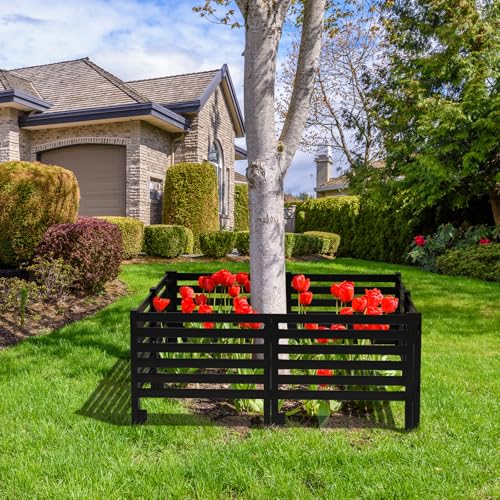 Black Fence Privacy Screen Panels 12 Pack Plastic No Dig G990