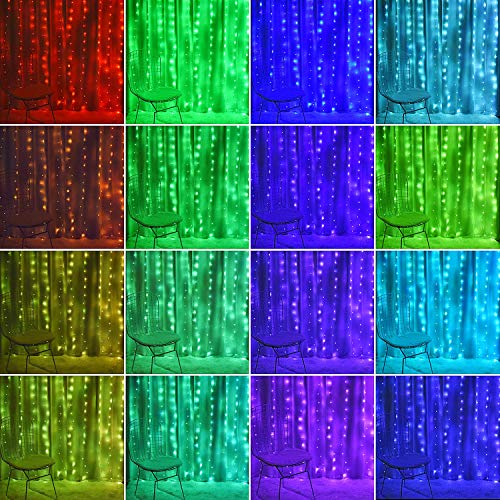 Fairy Curtain Lights - 16-Color Changing String Lights with Remote R5187