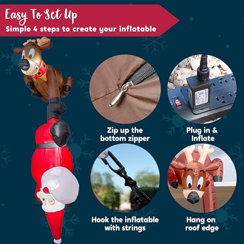 Joiedomi 8 FT Hanging Christmas Inflatables Decoration with LED Z259951