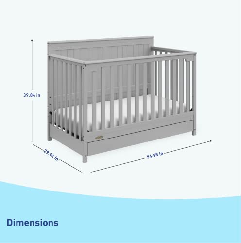 Graco Hadley 5-in-1 Convertible Crib with Drawer (White) M674