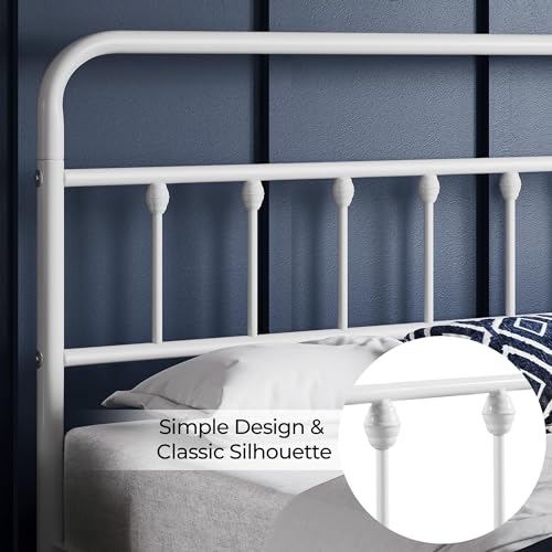 Yaheetech Classic Metal Platform Bed Frame with Victorian Headboard, Full Size Black T81083