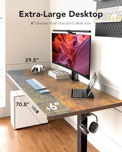 HUANUO Electric Standing Desk 71 x 35 inch Height Adjustable Sit Stand Desk H24537
