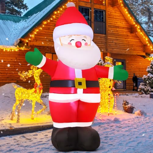 GOOSH 5 FT Christmas Inflatables Santa Claus with Built-in LEDs Outdoor Yard Decor Z935030
